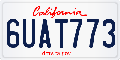 CA license plate 6UAT773
