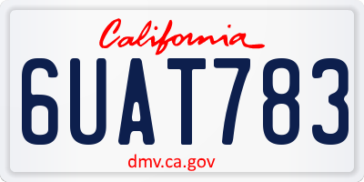 CA license plate 6UAT783