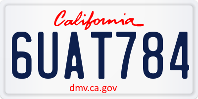 CA license plate 6UAT784