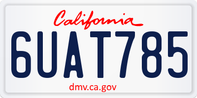CA license plate 6UAT785