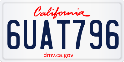 CA license plate 6UAT796