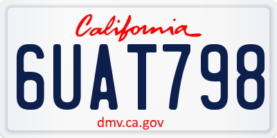 CA license plate 6UAT798