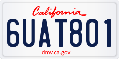CA license plate 6UAT801