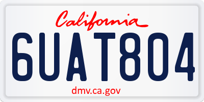 CA license plate 6UAT804