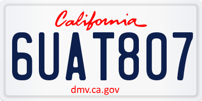 CA license plate 6UAT807
