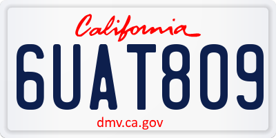 CA license plate 6UAT809