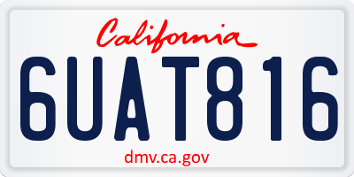 CA license plate 6UAT816