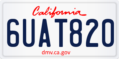 CA license plate 6UAT820
