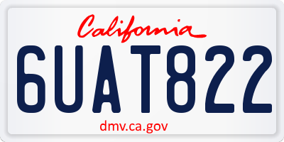 CA license plate 6UAT822