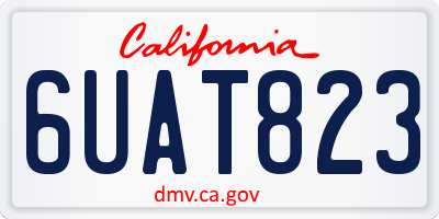 CA license plate 6UAT823