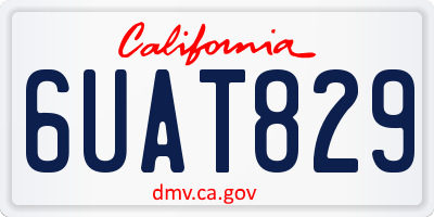 CA license plate 6UAT829