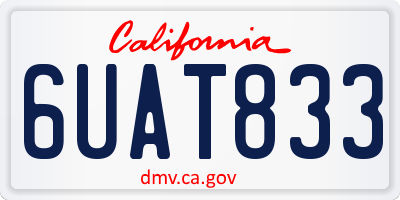CA license plate 6UAT833