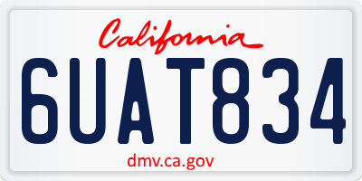CA license plate 6UAT834