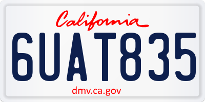 CA license plate 6UAT835