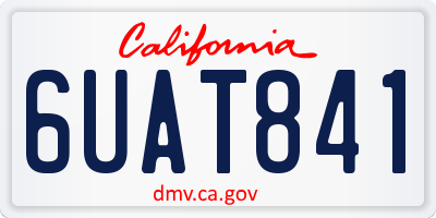 CA license plate 6UAT841