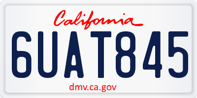 CA license plate 6UAT845