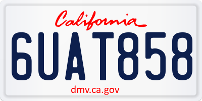 CA license plate 6UAT858