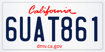 CA license plate 6UAT861