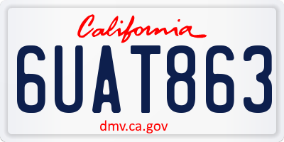 CA license plate 6UAT863