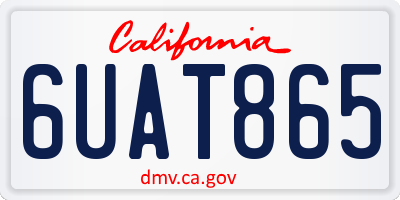 CA license plate 6UAT865