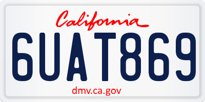 CA license plate 6UAT869
