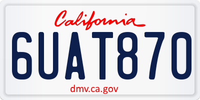 CA license plate 6UAT870
