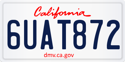 CA license plate 6UAT872