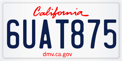 CA license plate 6UAT875