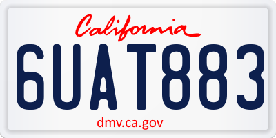 CA license plate 6UAT883