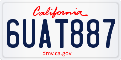 CA license plate 6UAT887
