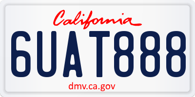 CA license plate 6UAT888