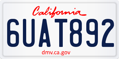 CA license plate 6UAT892