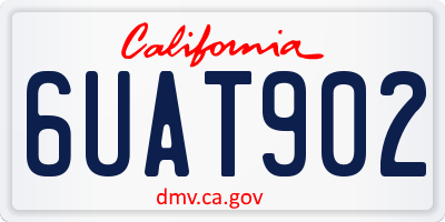 CA license plate 6UAT902