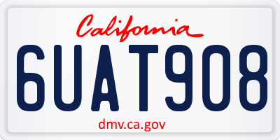 CA license plate 6UAT908