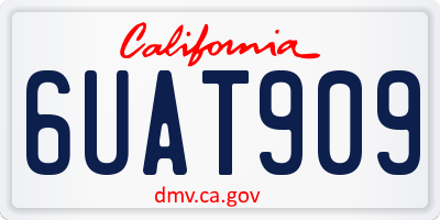 CA license plate 6UAT909