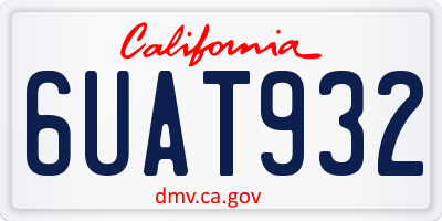 CA license plate 6UAT932