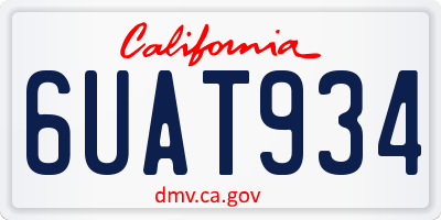 CA license plate 6UAT934