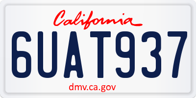 CA license plate 6UAT937
