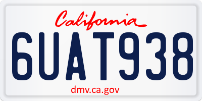 CA license plate 6UAT938
