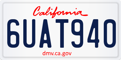 CA license plate 6UAT940
