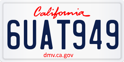 CA license plate 6UAT949
