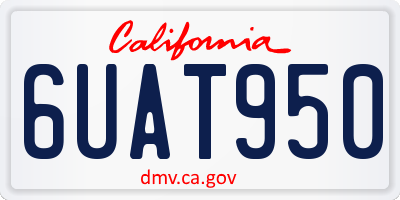 CA license plate 6UAT950