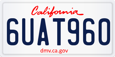 CA license plate 6UAT960