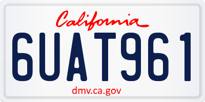 CA license plate 6UAT961