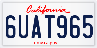 CA license plate 6UAT965