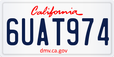 CA license plate 6UAT974