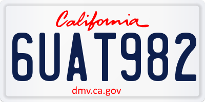 CA license plate 6UAT982