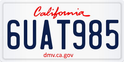 CA license plate 6UAT985