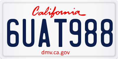 CA license plate 6UAT988