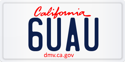 CA license plate 6UAU